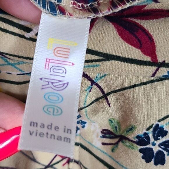 LuLaRoe One Size (2-10) So Soft Legging Tan Floral - Picture 5 of 8